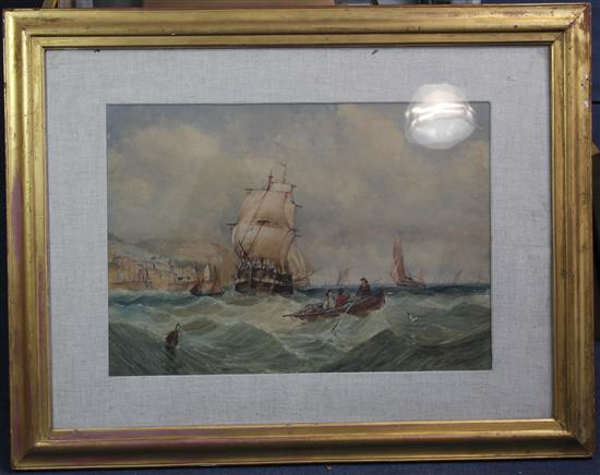 Edward Tucker (1830-1909) Shipping off the Sussex coast, 15.5 x 22in.